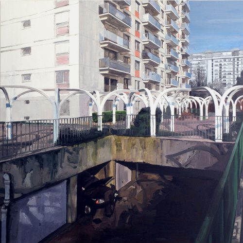 Zone urbaine sensible 1, acryl op linnen, 1.60 x 1.60 m, 2007