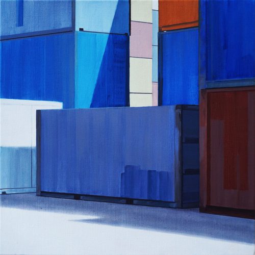Colors of trade 14, acryl op linnen, 50 x 50 cm, 2018. Verkocht