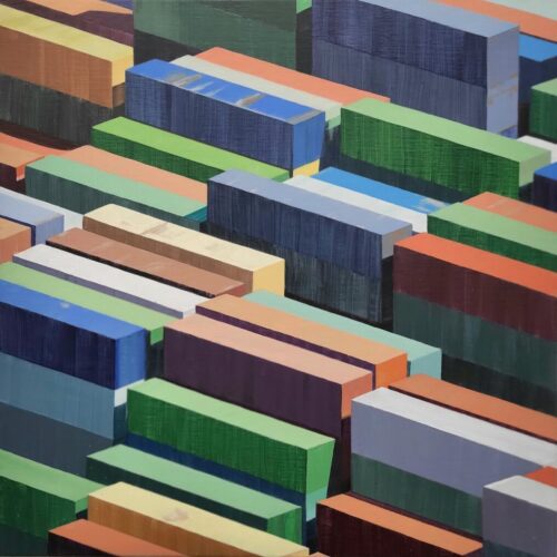 Colors of Trade 56, acryl op linnen, 50 x 50 cm, 2023