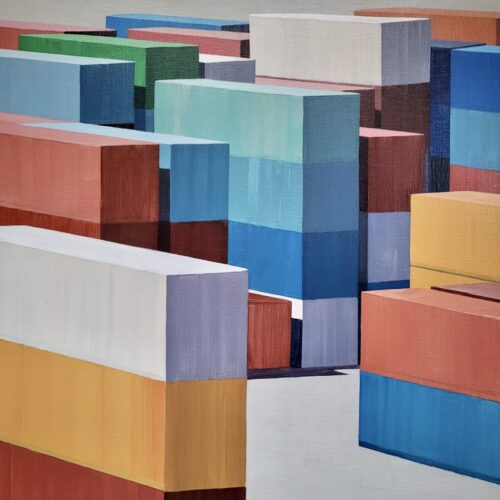 Colors of trade 58, acryl op linnen, 50 x 50 cm, 2023